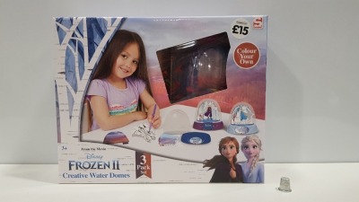 36 X BRAND NEW BOXED DISNEY FROZEN II 3 PACK CREATIVE WATER DOMES. RRP £15.00 (TOTAL £540.00)