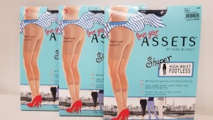 36 X BRAND NEW BOXED LOVE YOUR ASSETS BY SPANX HIGH-WAIST FOOTLESS SHAPER (SIZE 2) IN BLACK RRP $16.00 ( TOTAL $576.00)