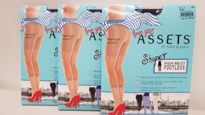 36 X BRAND NEW BOXED LOVE YOUR ASSETS BY SPANX HIGH-WAIST FOOTLESS SHAPER (SIZE 2) IN BLACK RRP $16.00 ( TOTAL $576.00)