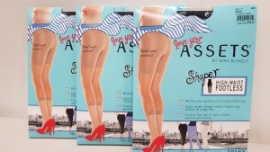 36 X BRAND NEW BOXED LOVE YOUR ASSETS BY SPANX HIGH-WAIST FOOTLESS SHAPER (SIZE 3) IN BLACK RRP $16.00 ( TOTAL $576.00)