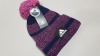 11 X BRAND NEW ADIDAS CHUNKY BEANIE HAT IN PINK PURPLE AND BLUE