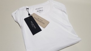 30 X BRAND NEW SELECTED HOMME WHITE T SHIRTS FROM MEDIUM TO XL