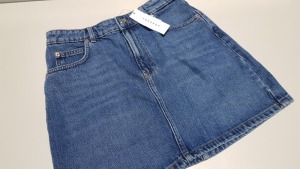 25 X BRAND NEW TOPSHOP B;LUE DENIM SKIRTS SIZE UK 10