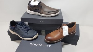 4 X MIXED ROCKP[ORT SHOELOT CONTAINING WELKER CASULA LACE UPS AND OXFORD MARSHALL PT AND WELKER CASUAL SLIP ONS IN SIZES, 7.5, 8, 11.5