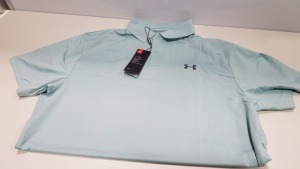 10 X BRAND NEW UNDER ARMOUR ENAMEL BLUE (GOLF) PERFORM POLOS SIZE LARGE -RRP £34.99pp