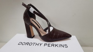 8 X BRAND NEW DOROTHY PERKINS CHOCOLATE ELMO HEELS UK SIZE 5 TOTAL RRP £240.00 AND 7 X BRAND NEW DOROTHY PERKINS CHOCOLATE ELMO HEELS UK SIZE 7 TOTAL RRP £210.00