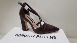 15 X BRAND NEW DOROTHY PERKINS CHOCOLATE ELMO HEELS UK SIZE 5 TOTAL RRP £450.00