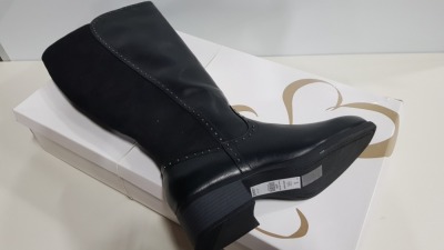 12 X BRAND NEW EVANS BLACK LANA SHOES - 7 X UK SIZE 6, 3 X UK SIZE 10, 1 X UK SIZE 5 AND 1 X UK SIZE 9