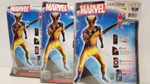 32 X BRAND NEW ADULT WOLVERINE MORPHSUITS LARGE