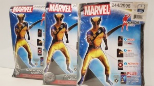 25 X BRAND NEW ADULT WOLVERINE MORPHSUITS LARGE (PICK LOOSE OUT OF ONE BOX)