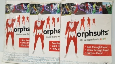 30 X BRAND NEW ADULT RED TUXEDO MORPHSUIT MEDIUM