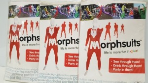 25 X BRAND NEW ADULT RED TUXEDO MORPHSUIT MEDIUM (PICK LOOSE)