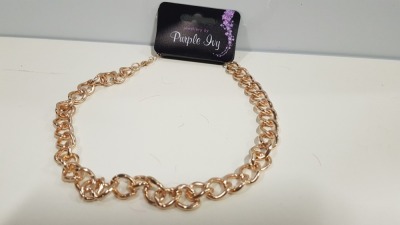 850 X BRAND NEW PURPLE IVY GOLD COLOURED CHAIN