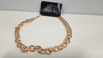 850 X BRAND NEW PURPLE IVY GOLD COLOURED CHAIN