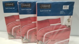 20 X BRAND NEW ESSENTIAL BY COLOROLL KING SIZE DUVET SET WITH 2 PILLOW CASES