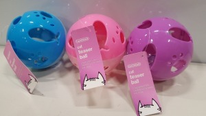 APPROX 144 X BLUE AND PINK GARDMAN CAT TEASER BALLS - PICK LOOSE