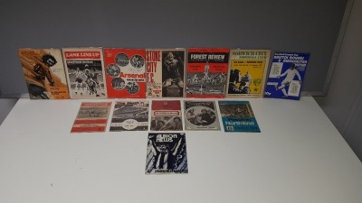 13 X MANCHESTER UNITED AWAY PROGRAMMES FROM THE 1972 SEASON TO INCLUDE - MANCHESTER UNITED VS SHEFFIELD UNITED, WOLVERHAMPTON W, STOKE CITY, ARSENAL, NORWICH CITY, PRESTON NE, LIVERPOOL, MANCHESTER CITY, SOUTHAMPTON, WBA, NEWCASTLE UNITED, BRISTOL ROVERS,