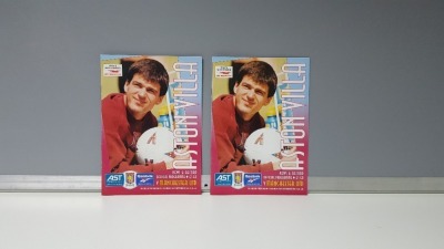 2 X IDENTICAL MANCHESTER UNITED AWAY PROGRAMMES FROM THE 1996 SEASON TO INCLUDE - MANCHESTER UNITED VS ASTON VILLA IN NEAR MINT CONDITION