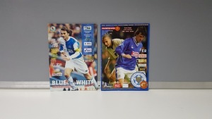 2 X MANCHESTER UNITED AWAY PROGRAMMES FROM THE 1997 SEASON TO INCLUDE - MANCHESTER UNITED VS BLACKBURN ROVERS, LEICESTER CITY IN NEAR MINT CONDITION