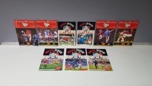 9 X MIXED MANCHESTER UNITED PROGRAMMES IN VERY GOOD CONDITION TO INCLUDE - MAN UTD VS EVERTON 19TH AUG 1992/IPSWICH TOWN 22ND AUG 1992/OLDHAM A 21ST NOV 1992/LKS LODZ 12TH AUG 1998/WIMBLEDON 17TH OCT 1998/LEEDS UTD 29TH NOV 1998/NOTTINGHAM FOREST 26TH DEC