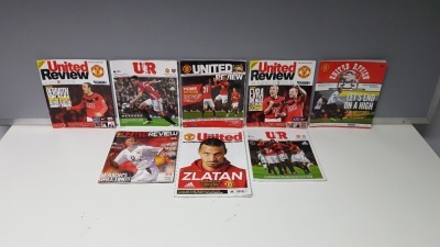 1 X MANCHESTER UNITED DEC 2016 OFFICIAL MONTHLY MAGAZINE & 7 X MANCHESTER UNITED PROGRAMMES RANGING FROM 2002 SEASON - 2017 ALL IN NEAR MINT CONDITION