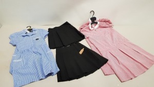 £400 MIN RETAIL VALUE OF CHILDRENS DRESSES AND SKIRTS IN VARIOUS STYLES AND SIZES IN 5 TRAYS (NOT INCLUDED)