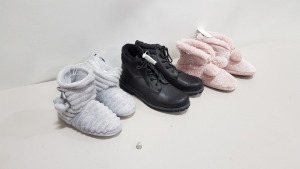 £300 MIN RETAIL VALUE OF FOOTWEAR IE SLIPPERS AND BOOTS IN VARIOUS STYLES & SIZES IN 5 TRAYS (NOT INCLUDED)