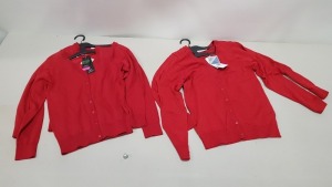 £400 MIN RETAIL VALUE OF CHILDRENS RED CARDIGANS IN 5 BOXES