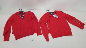 £400 MIN RETAIL VALUE OF CHILDRENS RED CARDIGANS IN 5 BOXES