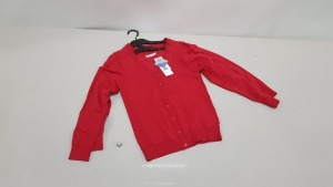 £400 MIN RETAIL VALUE OF CHILDRENS RED CARDIGANS IN 5 BOXES