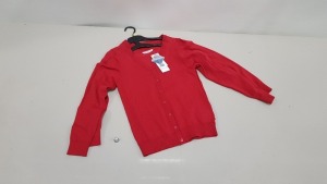 £400 MIN RETAIL VALUE OF CHILDRENS RED CARDIGANS IN 5 BOXES