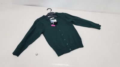 £400 MIN RETAIL VALUE OF CHILDRENS GREEN CARDIGANS IN 5 BOXES