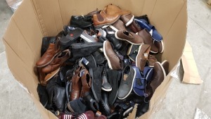A PALLET OF EASY FOOTWEAR IN VARIOUS STYLES AND SIZES INCLUDING SLIDERS, BOOTS AND SHOES