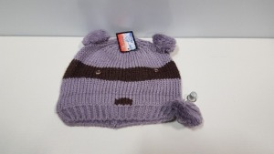 144 X BRAND NEW BROWN/ GREY BOBBLE HAT