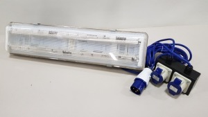 10 X BRAND NEW DEFENDER 2' FLORESCENT LAMP FITTING WITH 230V IND SOCKET (CODE E708624) - IN 10 BOXES