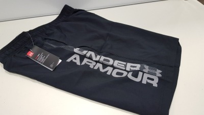 15 X BRAND NEW BAGGED UNDER ARMOUR BLACK WOVEN GRAPH SHORTS IN SIZE XX LARGE - PICK LOOSE TOTAL RRP £299.85