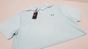 15 X BRAND NEW UNDER ARMOUR BAGGED PERFORM POLO IN ENAMEL BLUE (VARIOUS SIZES M - 2XL) - PICK LOOSE TOTAL RRP £524.85