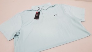 15 X BRAND NEW UNDER ARMOUR BAGGED PERFORM POLO IN ENAMEL BLUE (VARIOUS SIZES M - 2XL) - PICK LOOSE TOTAL RRP £524.85