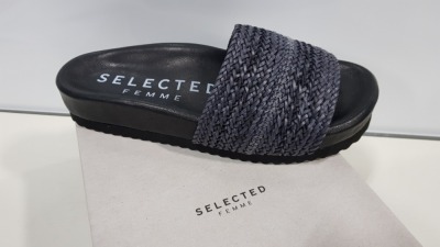 6 X BRAND NEW BOXED SELECTED FEMME BLACK RAFIA SLIDERS UK 5 RRP.£420