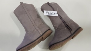 16 X BRAND NEW THE CHILDRENS PLACE TAUPE BOOTS - RATIO PACK 2 OF EACH SIZE ( 4,5,6,7,8,9,10,11) RRP-$640.00