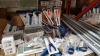 50 + PIECE TOOL LOT CONTAINING ROCKLER POCKET PUSH STICK SAFETY TOOL, PLUMBOB STRAIGHT CONTRACT TRV 15MM, SILVERLINE TRIM REMOVAL TOOL, SILVERLINE SPARK PLUG PLIERS 300MM, SILVERLINE OIL FILTER WRENCH, WHITE TELESCOPIC SHOWER RAIL 1250-2300MM, SILVERLINE