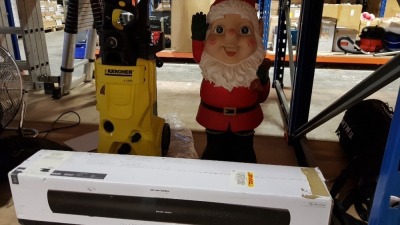 HARMAN/ KARDON SOUNDBAR HOME THEATER SPEAKER, KARCHER K 3.55O POWER WASHER AND A GARDEN KNOME