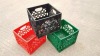 60 X PLASTIC CRATES IN VARIOUS COLOURS (3300 X 3300MM) (270M DEEP)