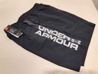 10 X BRAND NEW UNDER ARMOUR WOVEN GRAPH BLACK SHORTS SIZE UK SMALL
