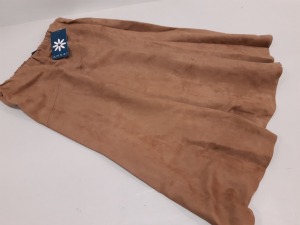 21 X BRAND NEW AMBER CAMEL COLOURED SKIRTS IN VARIOUS SIZES LENGTH29"
