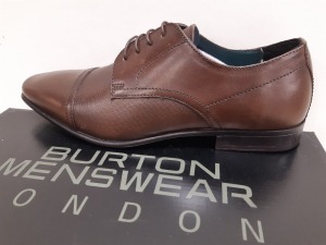 5 X BRAND NEW BURTON BROWN LEATHER FORMAL BROWN SHOES IN SIZES UK 8