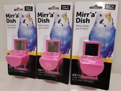 144 X BRAND NEW RUFF N TUMBLE MIRR'A'DISH - ICE BIRD TOY (IN CAGE ENTERTAINMENT)