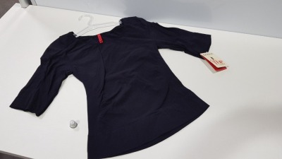 20 X BRAND NEW SPANX BLACK LARGE ELBOW LENGTH SCOOP NECK TOPS