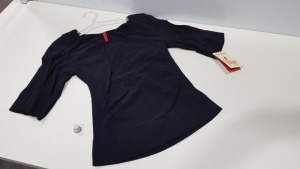 20 X BRAND NEW SPANX BLACK LARGE ELBOW LENGTH SCOOP NECK TOPS