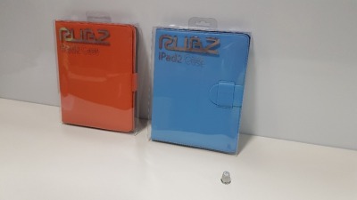 120 X BRAND NEW RUBZ IPAD 2 CASE IN ORANGE AND BLUE
